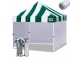 Stripe Green/White Top +White Sides
